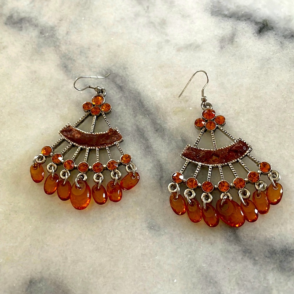 Gorgeous Amber Chandelier Earrings